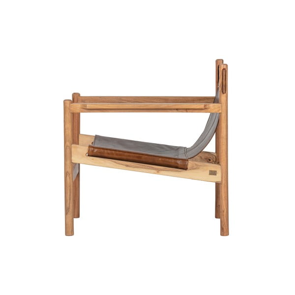 Fotoliu din piele de bivol BePureHome Chill, maro-image-2