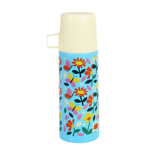 Termos albastru-crem pentru copii 350 ml Butterfly Garden – Rex London