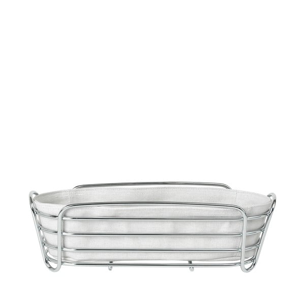 Coș oval pentru pâine cu pânză din bumbac Blomus Delara, lățime 32, alb