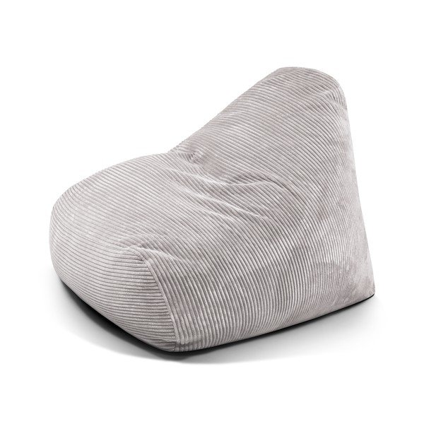 Fotoliu bean bag gri deschis cu tapițerie din catifea reiată Snug 100 – SLOWDOWN