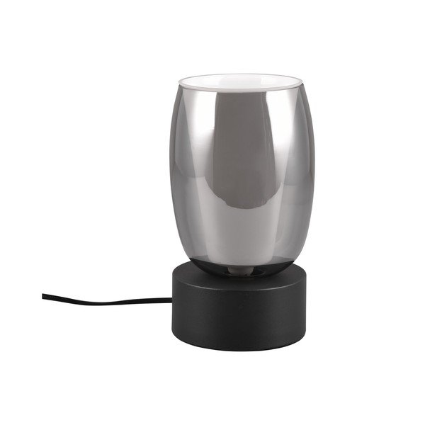 Veioză negru-argintiu  cu abajur din sticlă (înălțime 24 cm) Barret – Trio Select-image-1