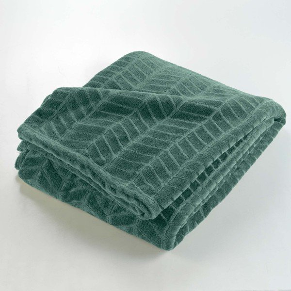 Cuvertură verde din microflanel 180x220 cm Arya – douceur d'intérieur-image-2