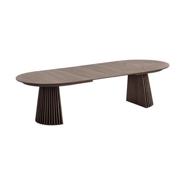 Masă de dining extensibilă cu aspect de lemn de stejar cu blat suplimentar Osaka – House Nordic-image-2