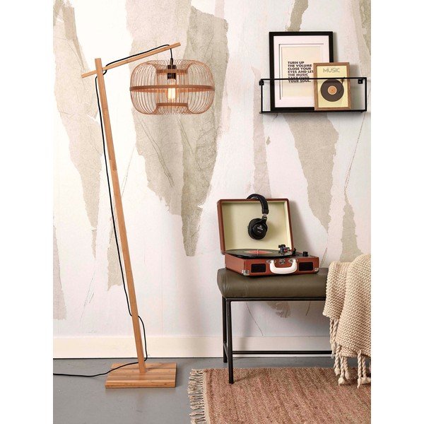 Lampadar în culoare naturală cu abajur din bambus (înălțime 150 cm) Hokkaido – Good&Mojo-image-1