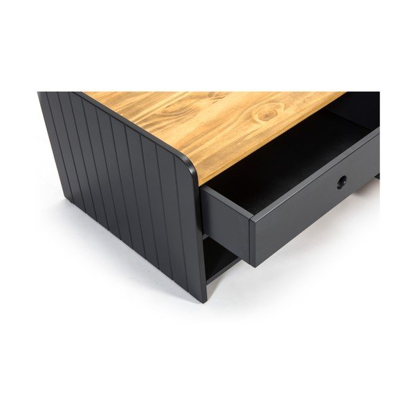 Măsuță de cafea cu blat în decor de lemn de pin Marckeric Monte, gri-image-3