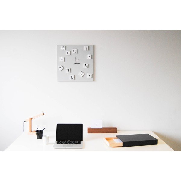Ceas de perete, dESIGNoBJECT.it Changing Clock White, 50 x 50 cm -image-3