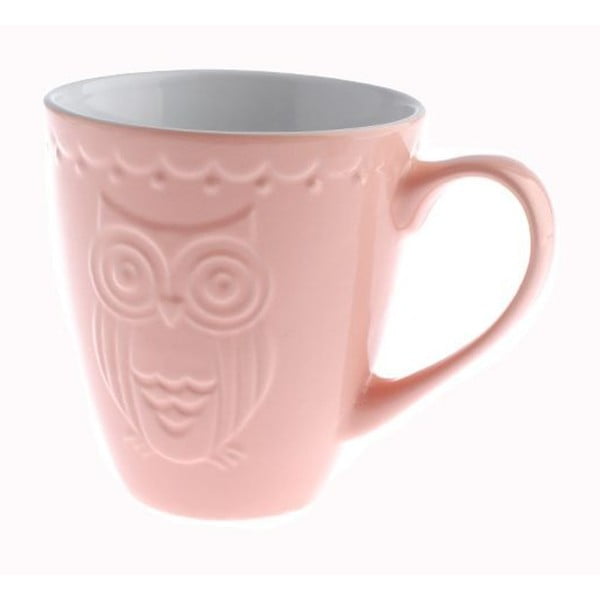 Cană din ceramică Dakls Owl, 200 ml, roz