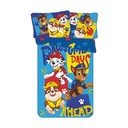 Lenjerie de pat pentru copii albastră din bumbac pentru pătuț 100x135 cm Paw Patrol "Pawsome days ahead" – Jerry Fabrics