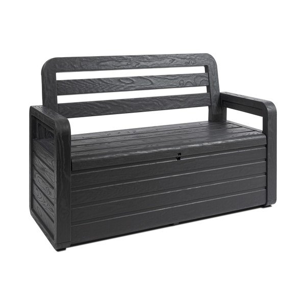 Bancă de grădină gri închis din plastic Forever Spring – Toomax