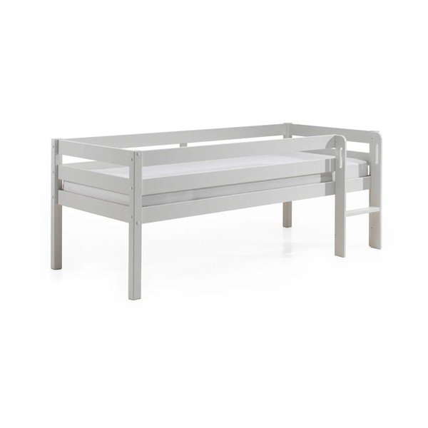 Pat înalt pentru copii Vipack Pino, 90 x 200 cm, alb