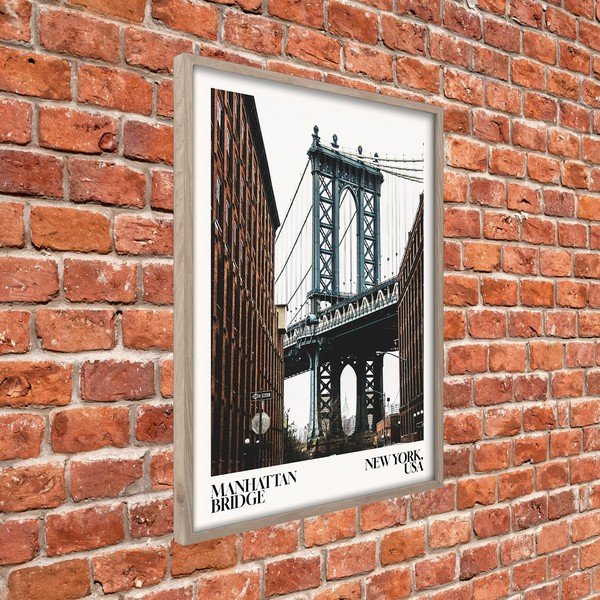 Tablou cu ramă imprimat 50x70 cm NY Bridge – Styler-image-3