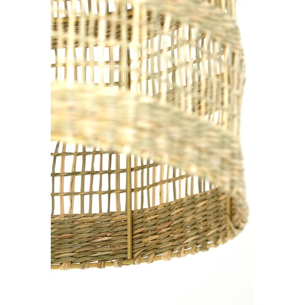 Lustră în culoare naturală cu abajur din iarbă de mare ø 38 cm Sagar – Light & Living-image-1