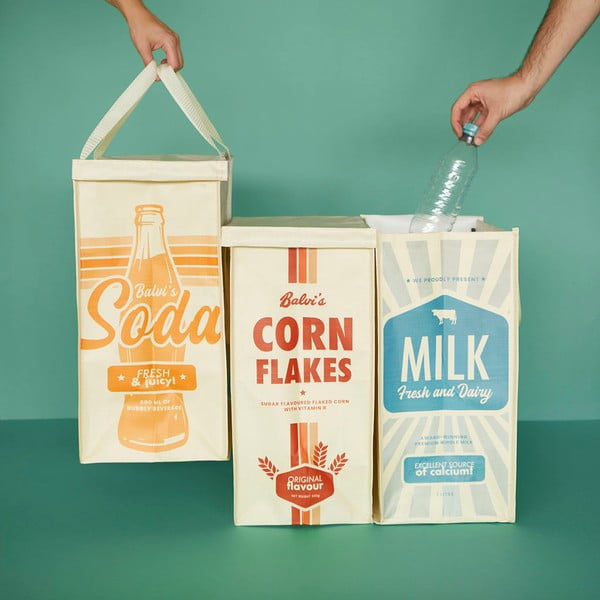 Coșuri de gunoi 3 buc. de reciclat din plastic 28 l Retro – Balvi-image-1