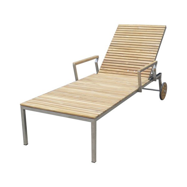 Șezlong de grădină maro din metal Denver – Garden Pleasure