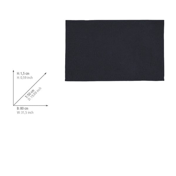 Covoraș de baie albastru închis din material textil 50x80 cm Chenille – Allstar-image-2