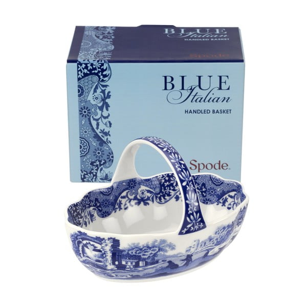 Coș din porțelan Spode Blue Italian, ø 15 cm, alb - albastru