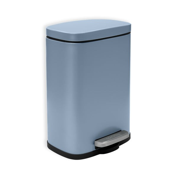 Coș de gunoi albastru deschis cu pedală din oțel 5 l   Akira – Spirella