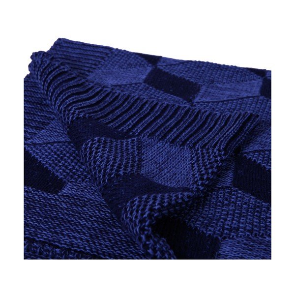 Pătură din bumbac albastru 130 x 170 cm, Clen - Homemania Decor-image-1
