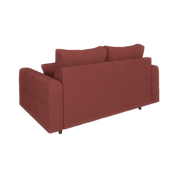 Canapea cărămizie cu tapițerie din catifea reiată  150 cm Ariella – Ropez-image-2