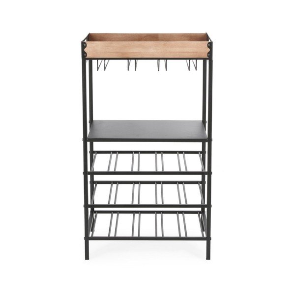 Dulap vinotecă negru din metal număr de sticle 15, 48,5x84,5x34 cm Isaac – Yes Everyday-image-3