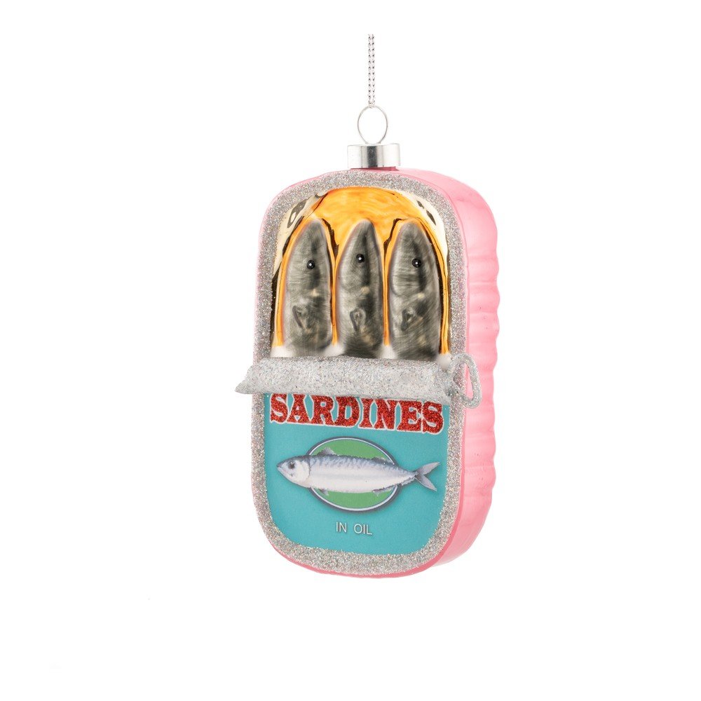 Ornament de Crăciun din sticlă 7 cm Can of Sardines – Sass & Belle
