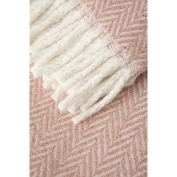 Pled din amestec de bumbac Euromant Skyline, 140 x 180 cm, roz-image-2
