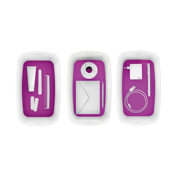 Cutie depozitare cu capac Leitz Office, volum 5 l, alb - violet-image-2