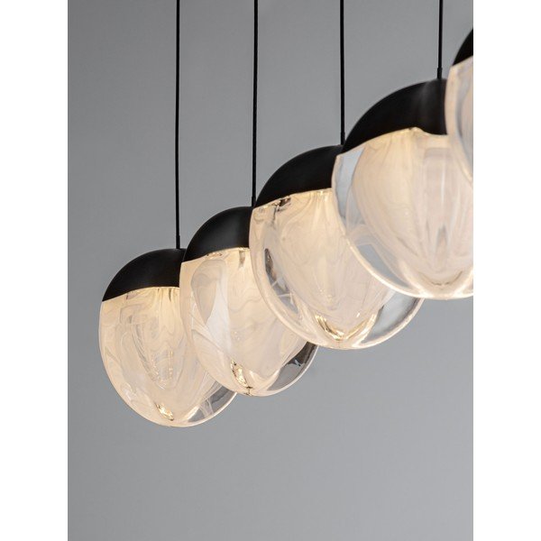 Lustră negru-mat LED cu intensitate reglabilă din aluminiu cu abajur din sticlă Alicia – Nova Luce-image-3