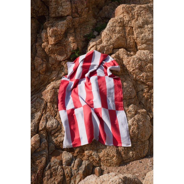 Prosop de plajă roșu/albastru deschis din bumbac 100x160 cm Su – noo.ma-image-3