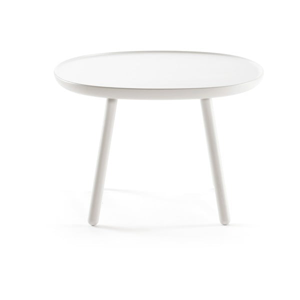 Măsuță auxiliară din lemn masiv EMKO Naïve, ø 64 cm, alb-image-1