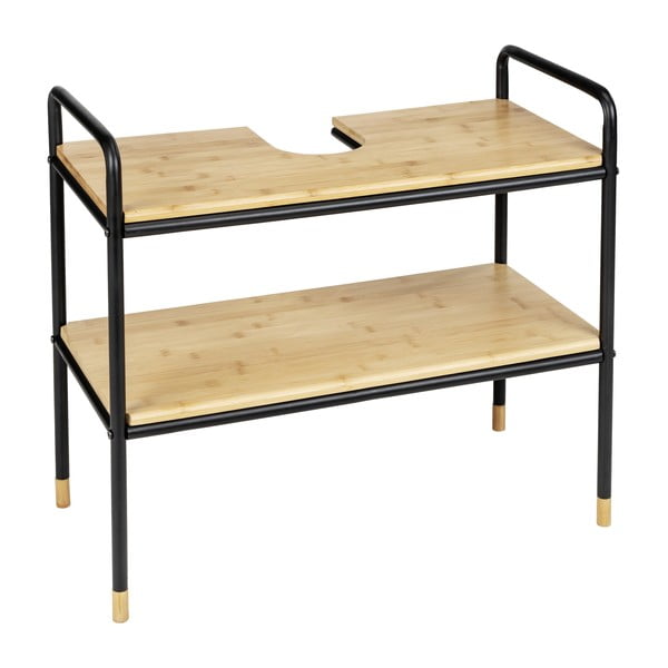 Dulap sub chiuvetă negru/natural  din bambus 70x60 cm Loft – Wenko-image-2