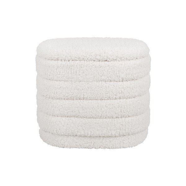 Puf oval cu spațiu de depozitare Leitmotiv Cuddly, alb-image-2