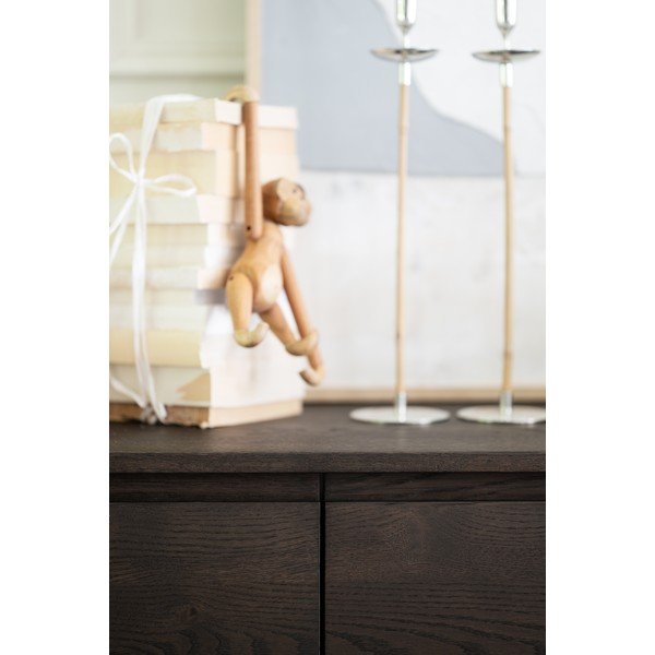 Comodă în culoare naturală închisă cu aspect de lemn de stejar 180x70x40 cm Melstone – Rowico-image-4