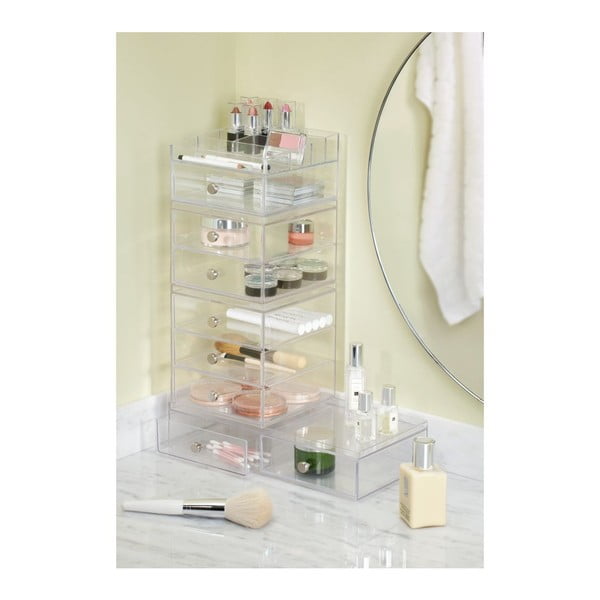 Organizator transparent cu 3 sertare iDesign Drawers, înălțime 18 cm-image-3