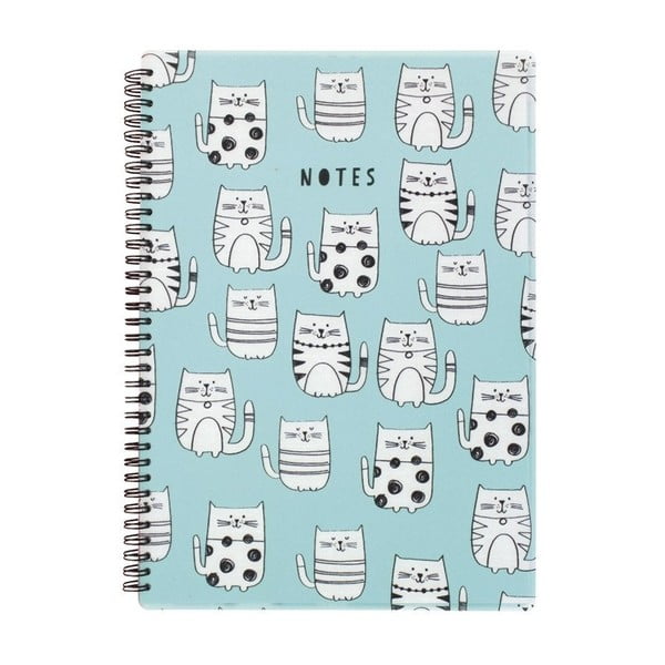 Agendă A4 Go Stationery Cats Teal