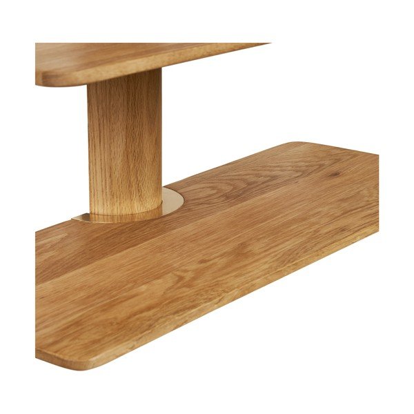 Raft în culoare naturală deschisă etajat din lemn de stejar 55 cm Calcata – House Nordic-image-4