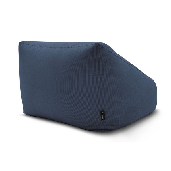 Fotoliu bean bag albastru închis cu tapițerie din catifea reiată Lilibet – Bobochic Paris-image-4