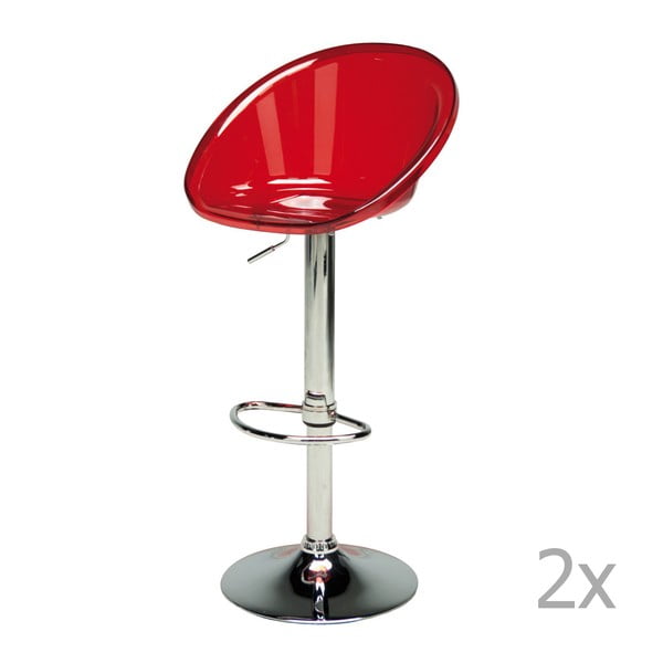 Set 2 scaune bar ajustabile, Castagnetti Bar, roșu