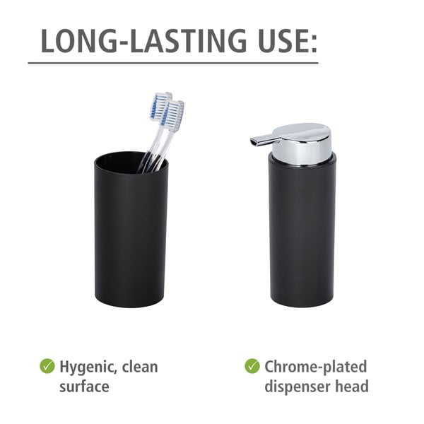 Set de accesorii de baie negru din plastic Calvo – Wenko-image-4