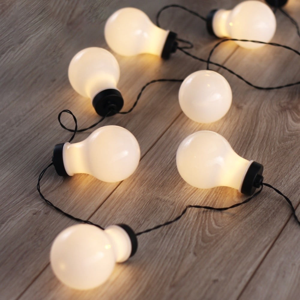 Ghirlandă luminoasă cu LED DecoKing Bulb, lungime 2,2 m, 10 beculețe, negru