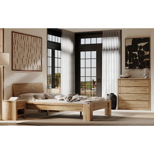 Comodă maro joasă din lemn de stejar 105x96 cm Timo – Olivia Living-image-4