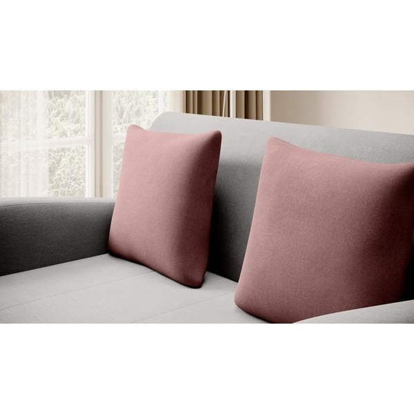 Canapea roz/gri deschis extensibilă cu tapițerie din catifea 130 cm Ario – ELTAP-image-4