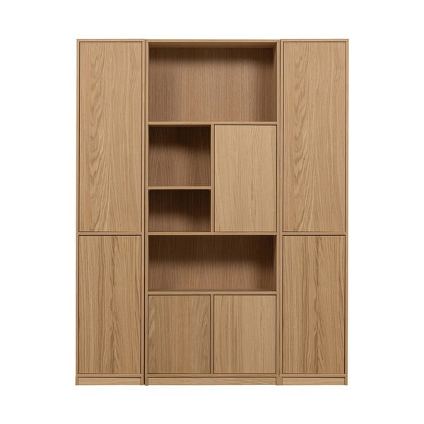 Bibliotecă modulară în culoare naturală cu aspect de lemn de stejar 157x199 cm Modulair – vtwonen