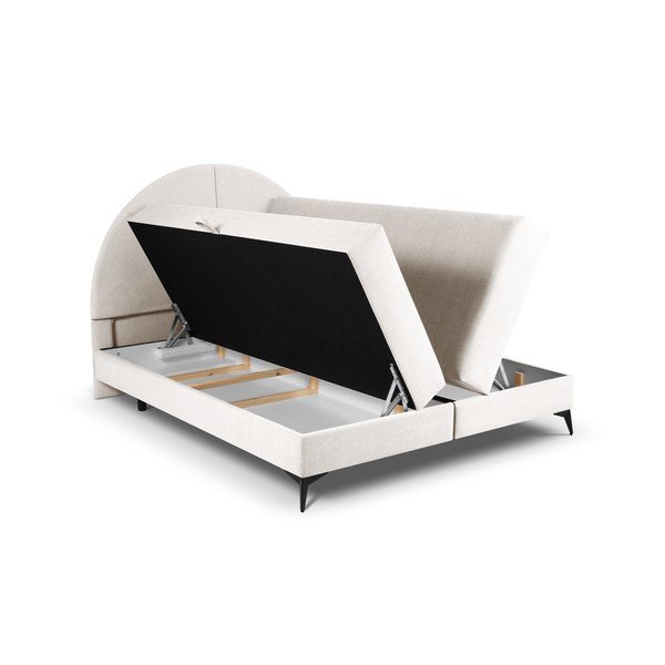 Pat boxspring 180x200 cm bej cu spațiu de depozitare Sunset – Cosmopolitan Design-image-4