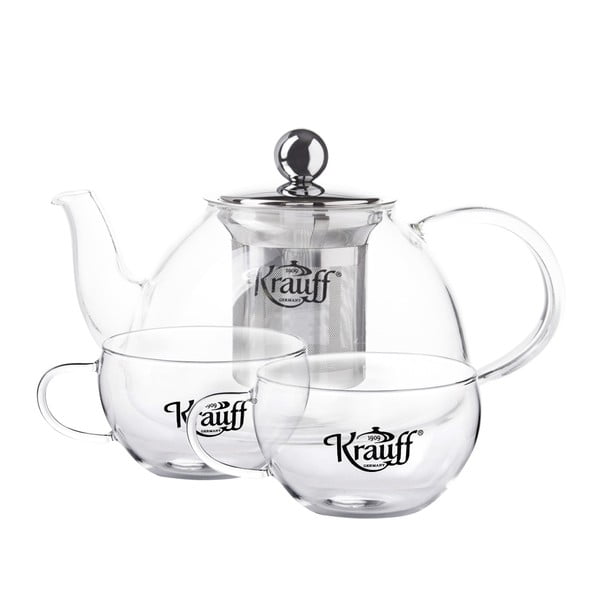 Set ceai cu 2 cești și ceainic, Krauff 800 ml