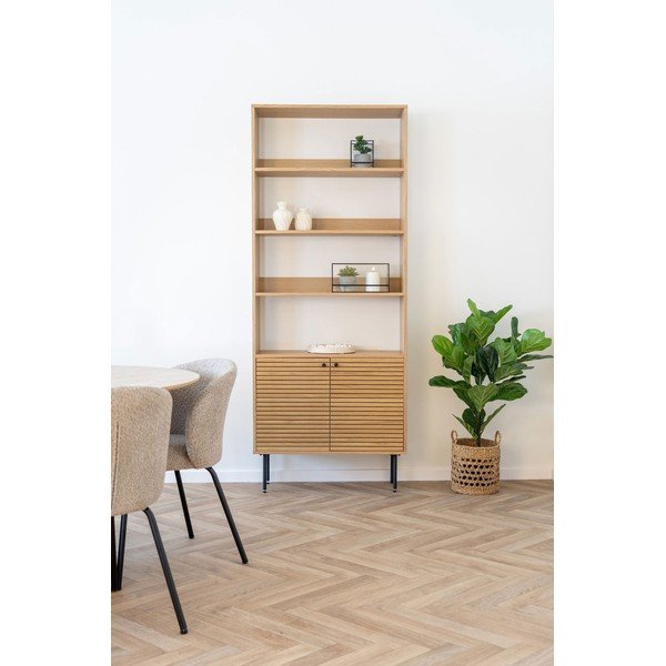 Bibliotecă în culoare naturală cu aspect de lemn de stejar 80x200 cm Kyoto – House Nordic-image-2