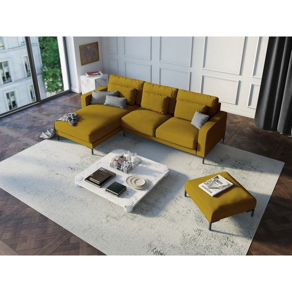 Taburet Interieurs 86 Seine, galben muștar-image-1