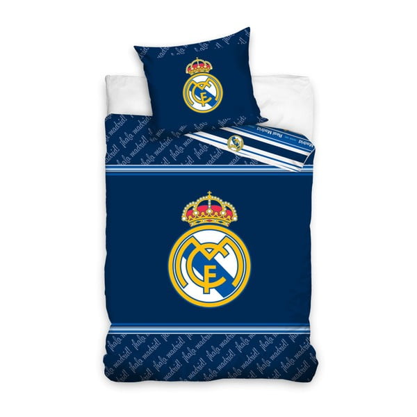Lenjerie de pat din bumbac pentru copii CARBOTEX Real Madrid I, 140 x 200 cm