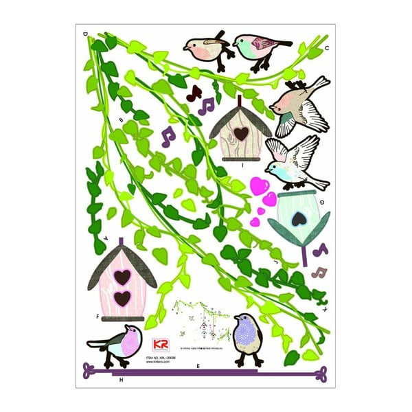 Set autocolante Ambiance Birds cages in the Forest-image-2