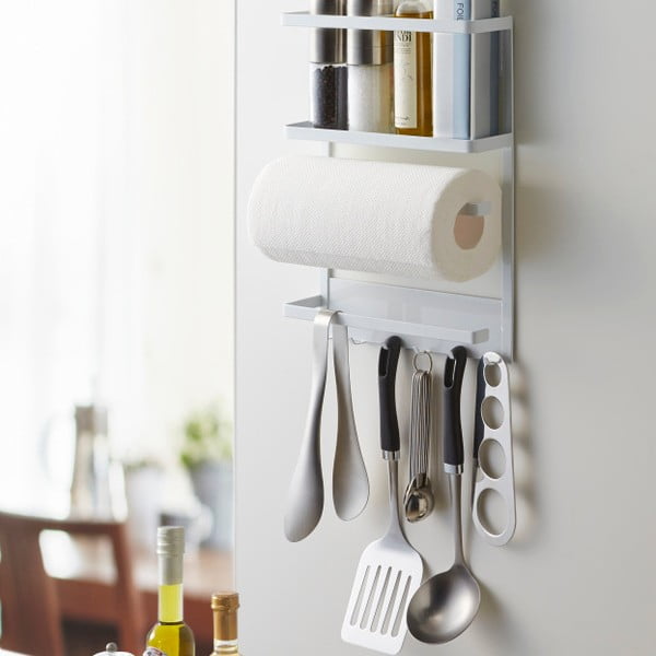 Suport magnetic YAMAZAKI Tower Magnetic Side Rack, mare, alb-image-3